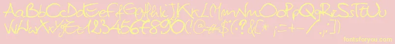 Titti Font – Yellow Fonts on Pink Background