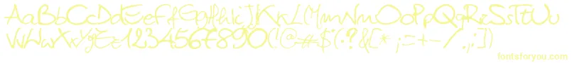 Titti Font – Yellow Fonts on White Background