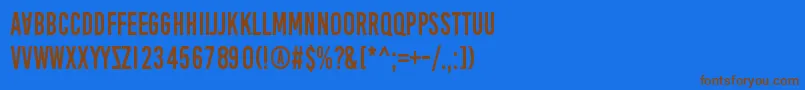 AprilFoolsDaySillyVrs-Schriftart – Braune Schriften auf blauem Hintergrund