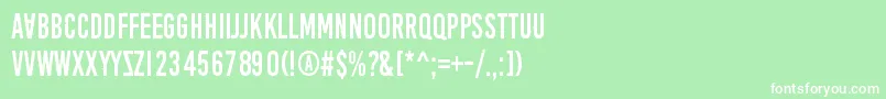 Шрифт AprilFoolsDaySillyVrs – белые шрифты на зелёном фоне