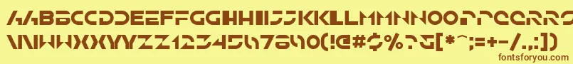 フォントSfSolarSailer – 茶色の文字が黄色の背景にあります。