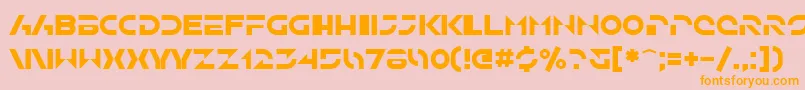 フォントSfSolarSailer – オレンジの文字がピンクの背景にあります。