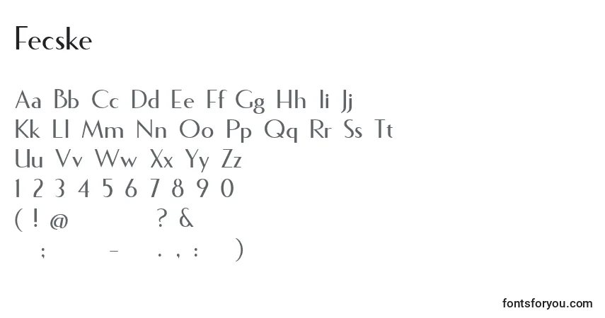 Schriftart Fecske – Alphabet, Zahlen, spezielle Symbole