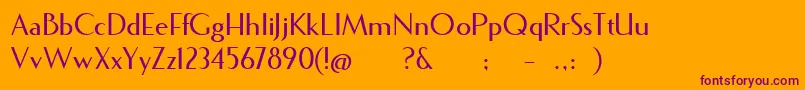 Fecske Font – Purple Fonts on Orange Background