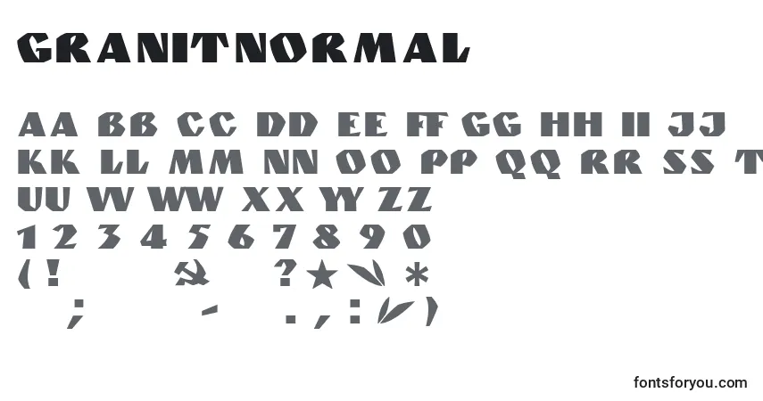 Schriftart GranitNormal – Alphabet, Zahlen, spezielle Symbole