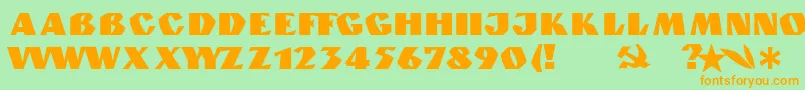 GranitNormal Font – Orange Fonts on Green Background
