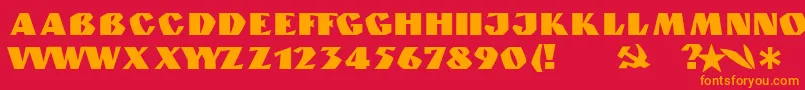 GranitNormal-Schriftart – Orangefarbene Schriften auf rotem Hintergrund