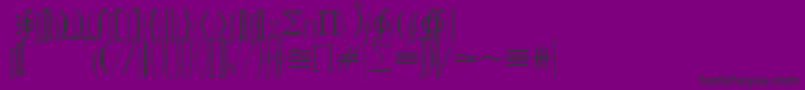 フォントQuantapifivessk – 紫の背景に黒い文字