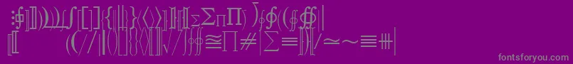 フォントQuantapifivessk – 紫の背景に灰色の文字