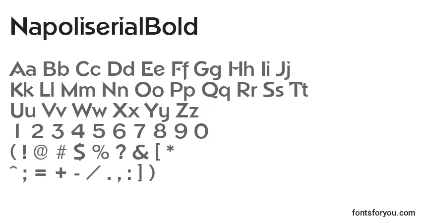 NapoliserialBoldフォント–アルファベット、数字、特殊文字