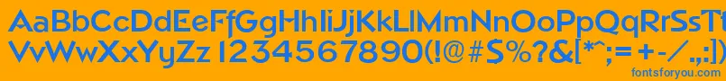 NapoliserialBold Font – Blue Fonts on Orange Background