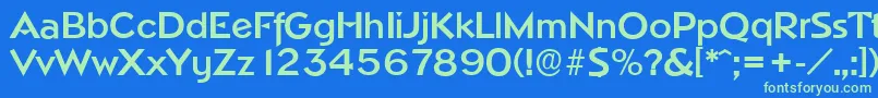 NapoliserialBold Font – Green Fonts on Blue Background