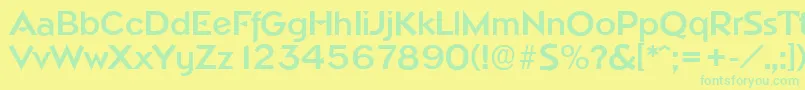 NapoliserialBold Font – Green Fonts on Yellow Background