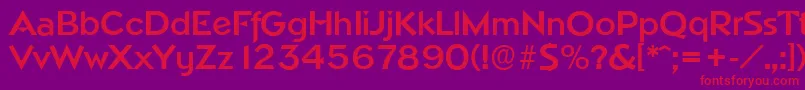 フォントNapoliserialBold – 紫の背景に赤い文字