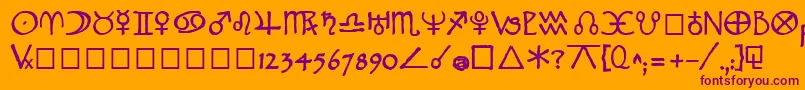 WidgetBold-Schriftart – Violette Schriften auf orangefarbenem Hintergrund