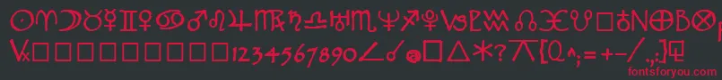 フォントWidgetBold – 黒い背景に赤い文字