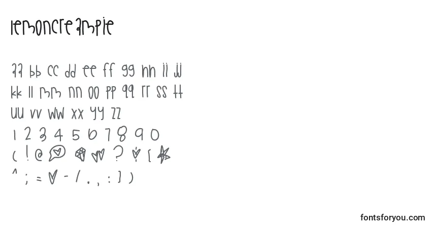 Шрифт Lemoncreampie – алфавит, цифры, специальные символы