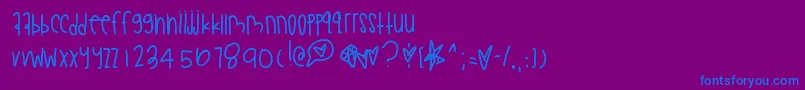 Шрифт Lemoncreampie – синие шрифты на фиолетовом фоне
