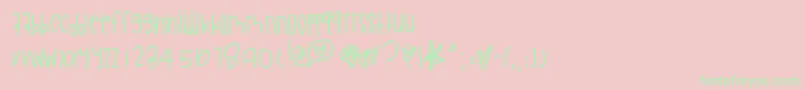 Lemoncreampie-Schriftart – Grüne Schriften auf rosa Hintergrund