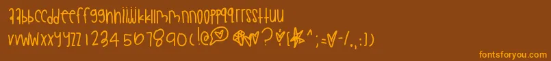 Lemoncreampie-Schriftart – Orangefarbene Schriften auf braunem Hintergrund