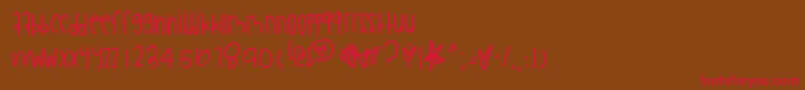 Lemoncreampie Font – Red Fonts on Brown Background