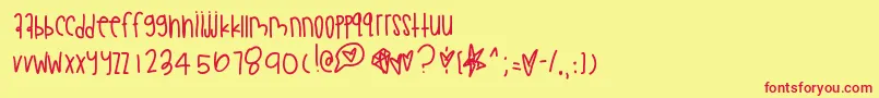Lemoncreampie Font – Red Fonts on Yellow Background