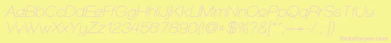 WalkwayUpperObliqueSemibold Font – Pink Fonts on Yellow Background