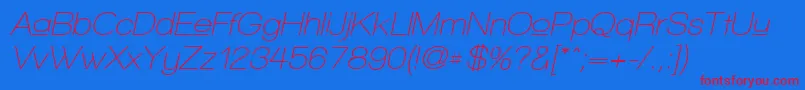 WalkwayUpperObliqueSemibold Font – Red Fonts on Blue Background