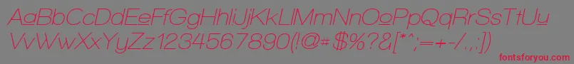 WalkwayUpperObliqueSemibold Font – Red Fonts on Gray Background