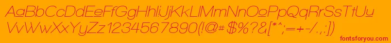 Шрифт WalkwayUpperObliqueSemibold – красные шрифты на оранжевом фоне