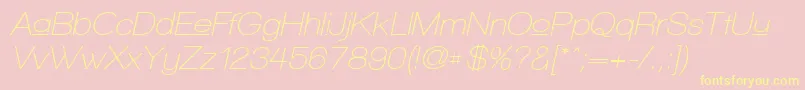 En savoir plus sur la police WalkwayUpperObliqueSemibold Police WalkwayUpperObliqueSemibold – polices jaunes sur fond rose