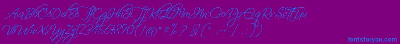 フォントFascinatingChristmas – 紫色の背景に青い文字