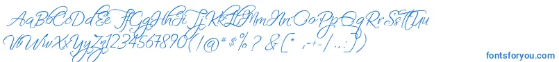 FascinatingChristmas-fontti – siniset fontit valkoisella taustalla