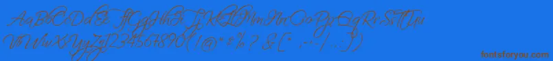 FascinatingChristmas Font – Brown Fonts on Blue Background