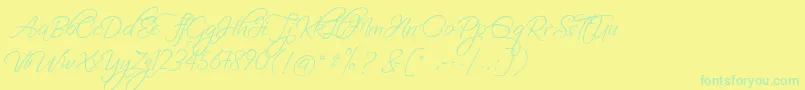 FascinatingChristmas Font – Green Fonts on Yellow Background