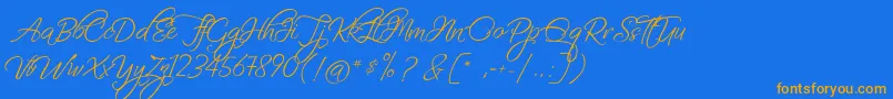 FascinatingChristmas Font – Orange Fonts on Blue Background