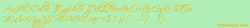 FascinatingChristmas Font – Orange Fonts on Green Background
