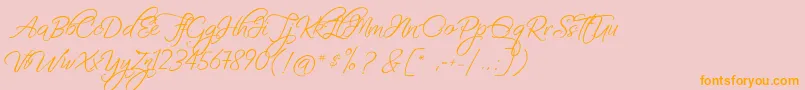 FascinatingChristmas Font – Orange Fonts on Pink Background