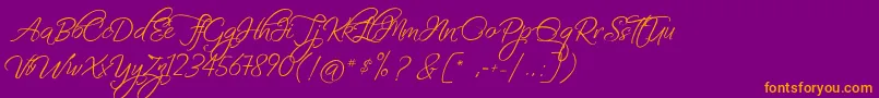 FascinatingChristmas Font – Orange Fonts on Purple Background
