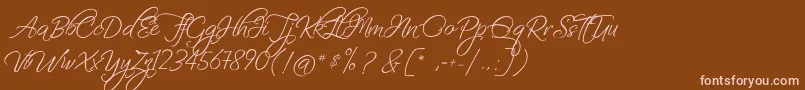 FascinatingChristmas Font – Pink Fonts on Brown Background