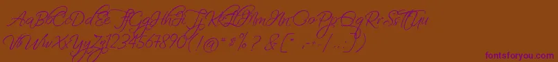Шрифт FascinatingChristmas – фиолетовые шрифты на коричневом фоне