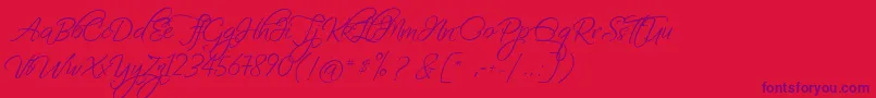 FascinatingChristmas Font – Purple Fonts on Red Background