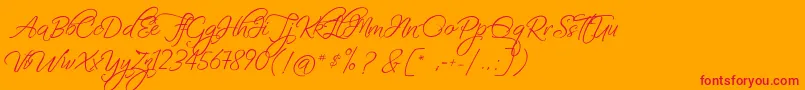 FascinatingChristmas Font – Red Fonts on Orange Background