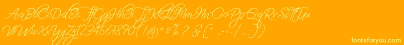 FascinatingChristmas-Schriftart – Gelbe Schriften auf orangefarbenem Hintergrund