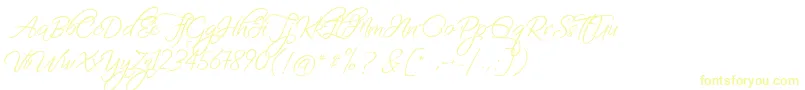 FascinatingChristmas-Schriftart – Gelbe Schriften auf weißem Hintergrund