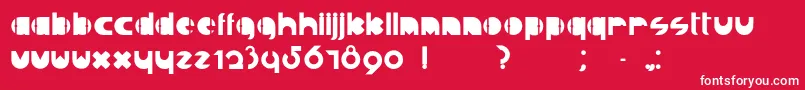 Rjudas Font – White Fonts on Red Background