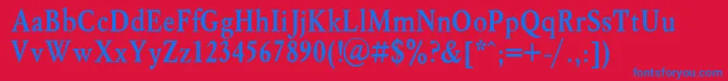 MyslNarrowBold.001.001 Font – Blue Fonts on Red Background