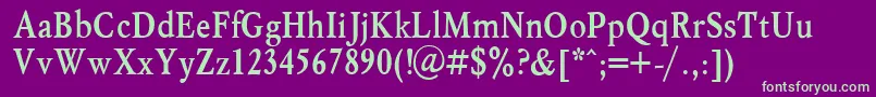 MyslNarrowBold.001.001 Font – Green Fonts on Purple Background