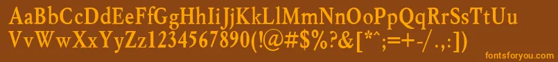 MyslNarrowBold.001.001 Font – Orange Fonts on Brown Background