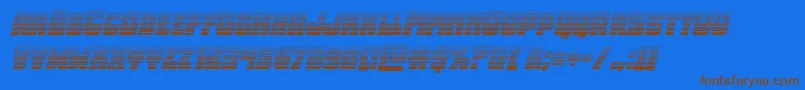 Opusmundigraditalフォントについての詳細 フォントOpusmundigradital – 茶色の文字が青い背景にあります。